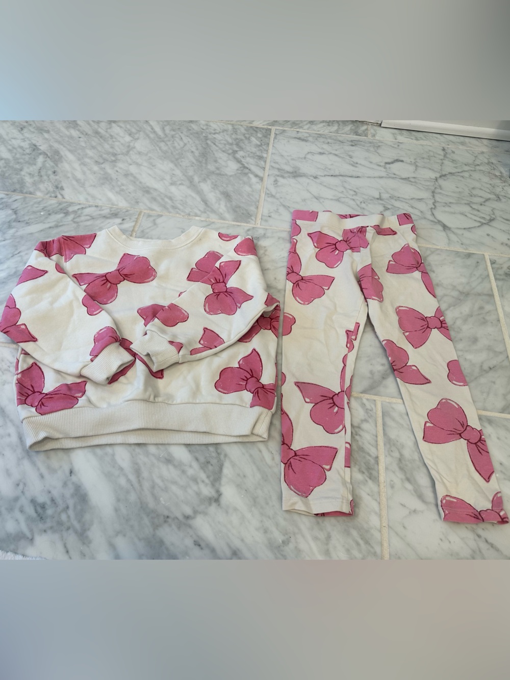 H&M Matching Set with Pink Bow Print